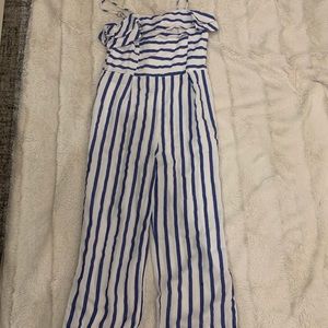Blue and white jumpsuit